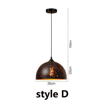 Lampada a Sospensione Vintage Industriale in Ferro Forato - Stile Loft Nordico E27