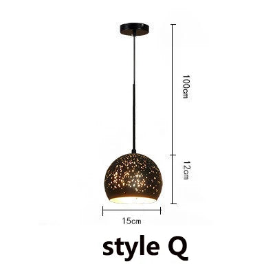 Lampada a Sospensione Vintage Industriale in Ferro Forato - Stile Loft Nordico E27