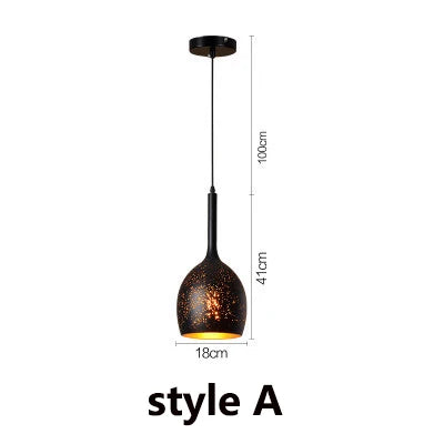 Lampada a Sospensione Vintage Industriale in Ferro Forato - Stile Loft Nordico E27