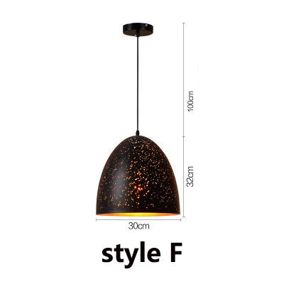 Lampada a Sospensione Vintage Industriale in Ferro Forato - Stile Loft Nordico E27