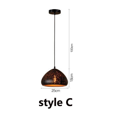 Lampada a Sospensione Vintage Industriale in Ferro Forato - Stile Loft Nordico E27