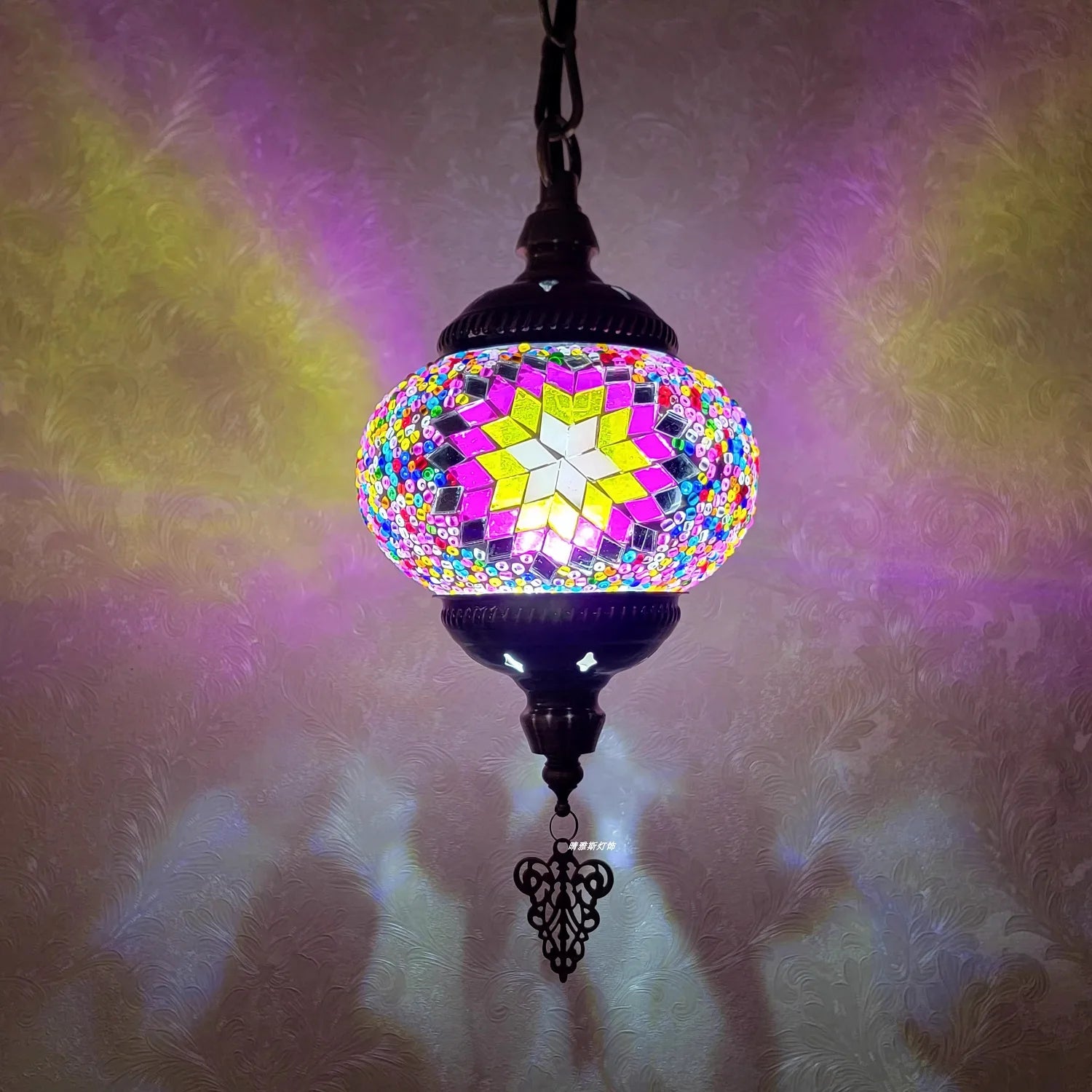 Lampada a Sospensione Mosaico Art Déco Fatta a Mano - Stile Turco Romantico E27
