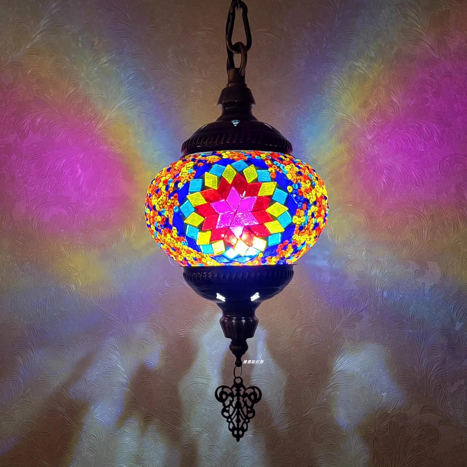 Lampada a Sospensione Mosaico Art Déco Fatta a Mano - Stile Turco Romantico E27