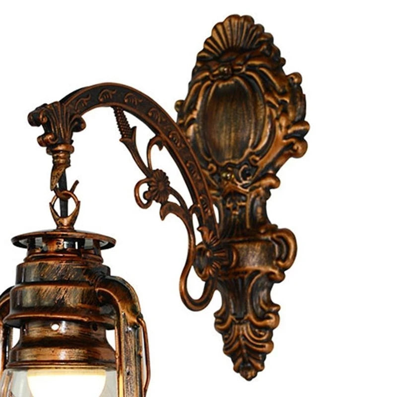 Applique da Parete LED Vintage Stile Lanterna - Bronzo Antico Europeo E27