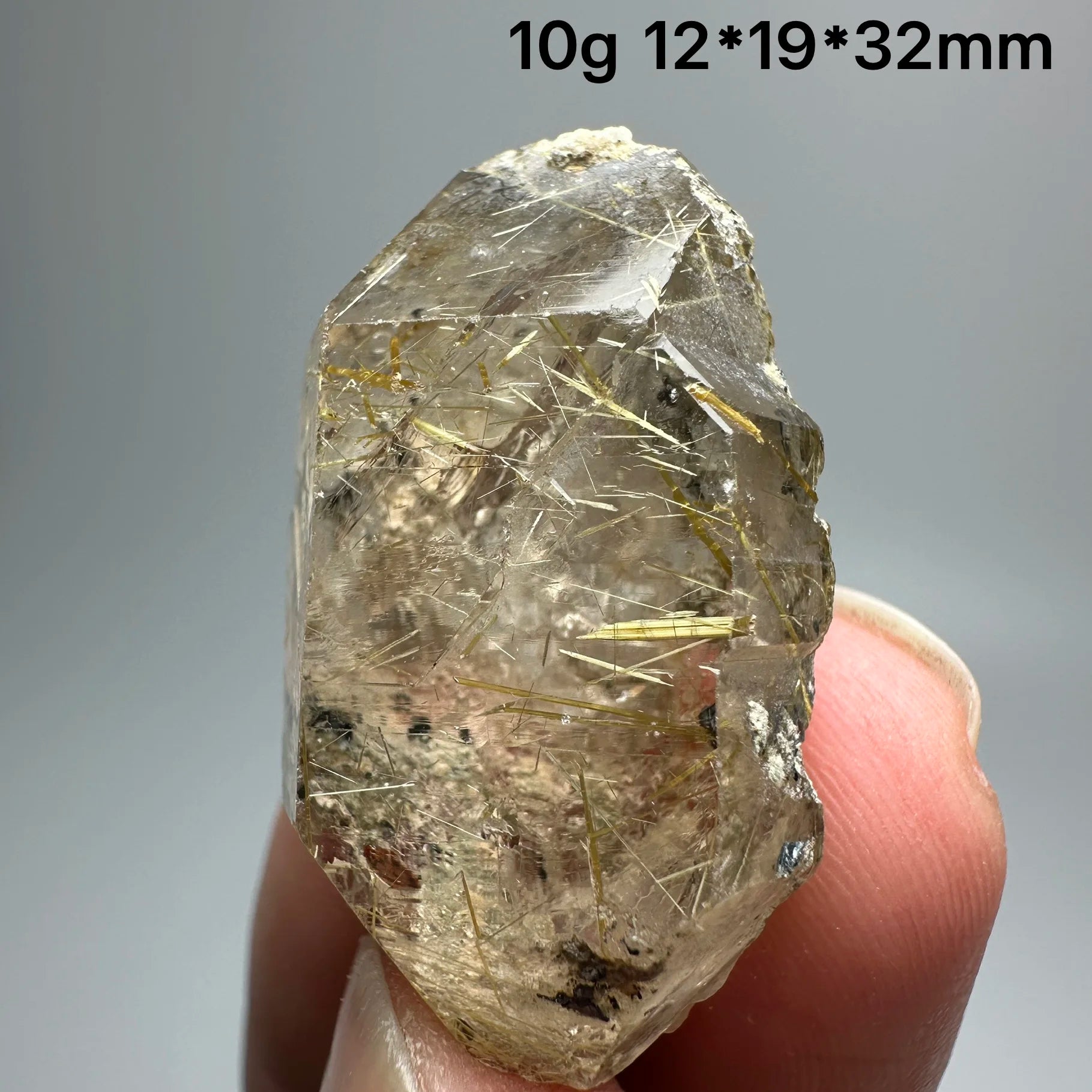 Quarzo Rutilato Dorato del Brasile con Ematite Speculare - Specimen Minerale