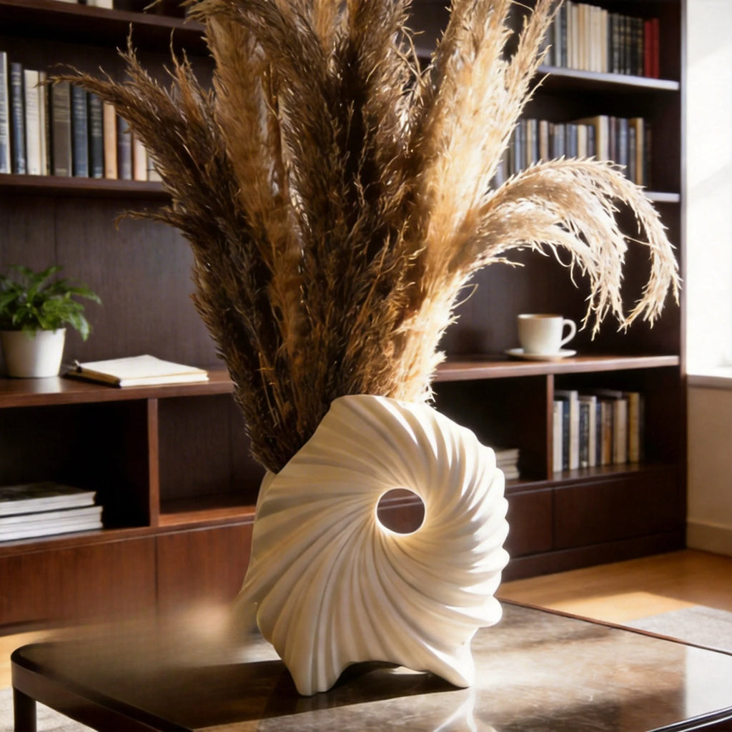 Vaso in Ceramica Opaca a Spirale — Design Scultoreo