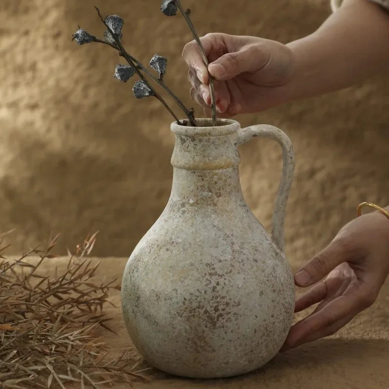 Vaso in Ceramica Vintage Fatto a Mano