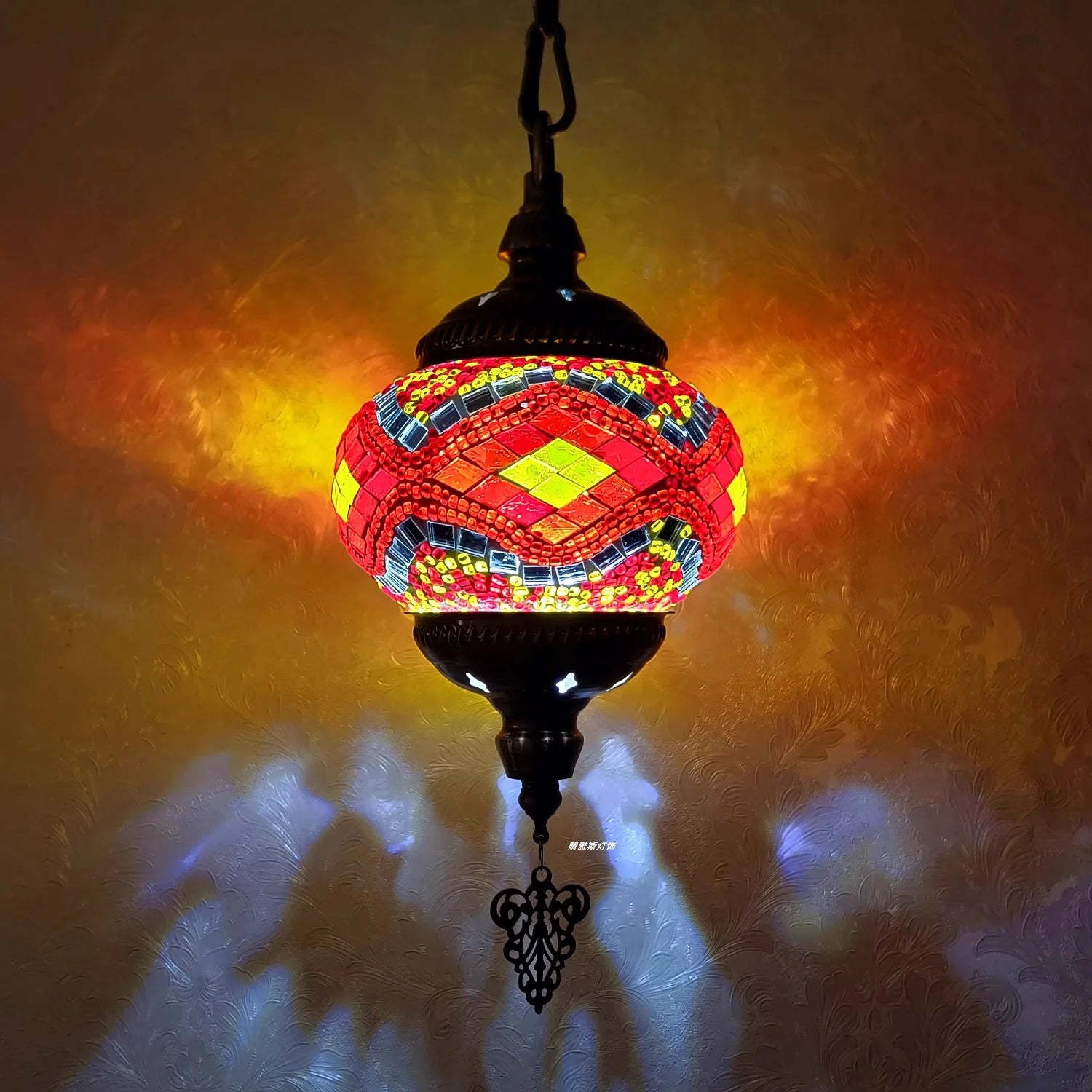 Lampada a Sospensione Mosaico Art Déco Fatta a Mano - Stile Turco Romantico E27