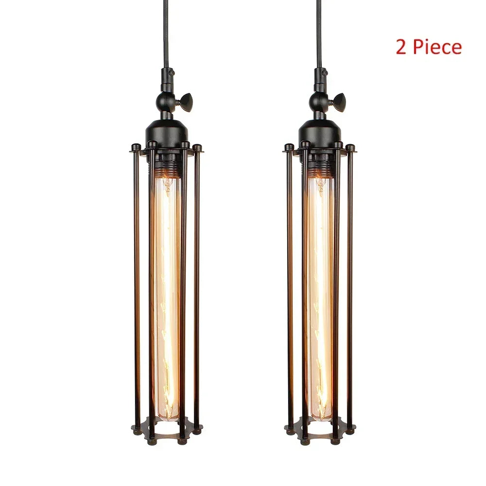 Lampadario a Sospensione Vintage Industriale Americano - Nero Metallo