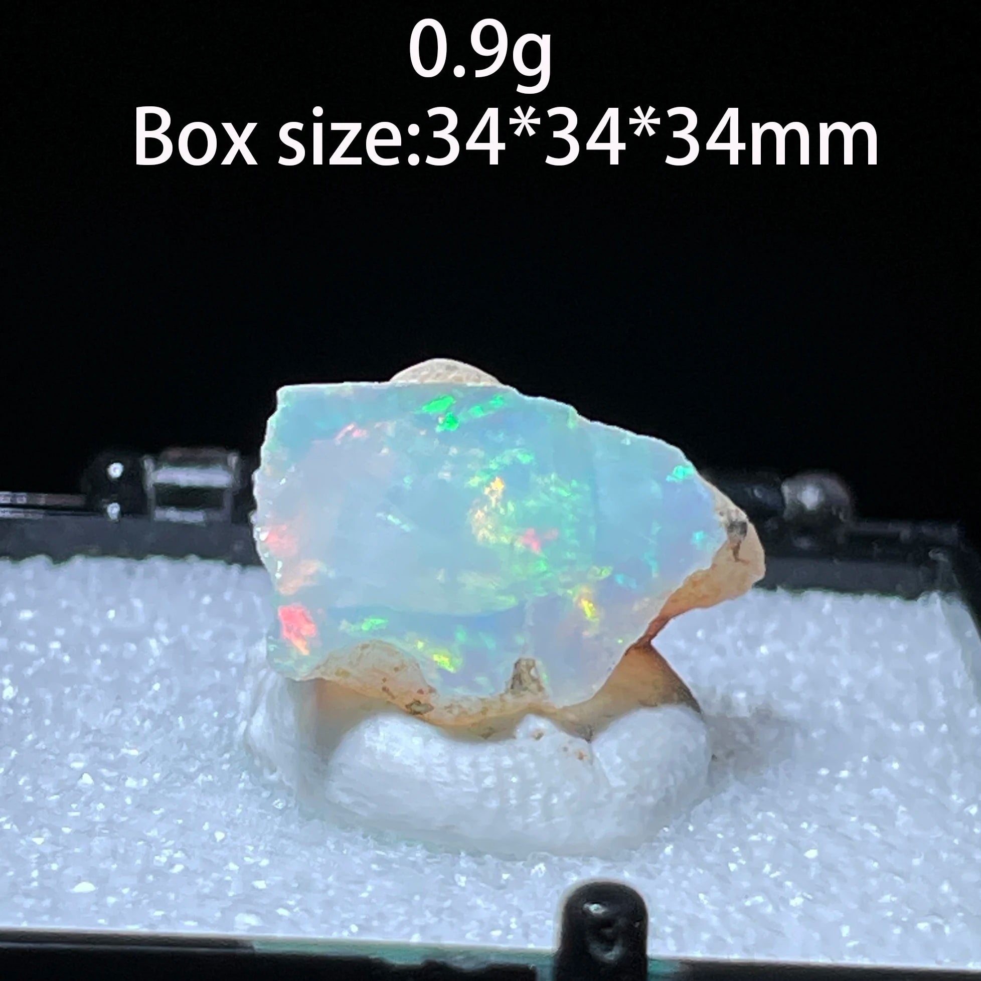 Opale Etiope Naturale Colorato - Senza Acqua Specimen 34x34mm con Scatola