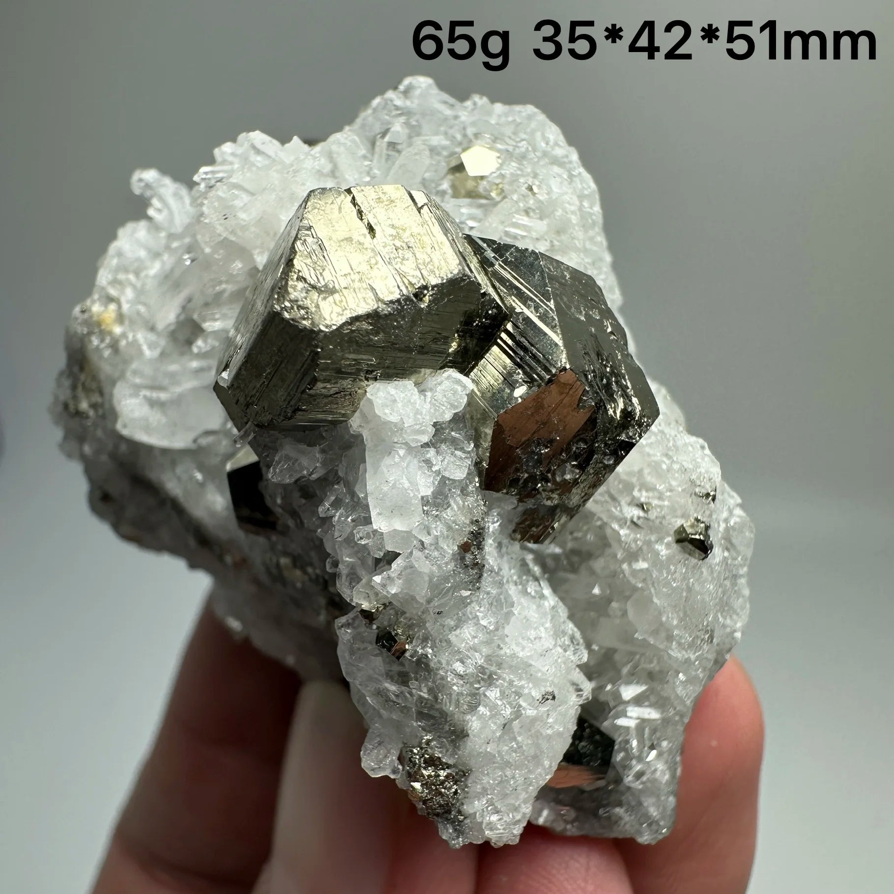 Pirite Dodecaedrica del Myanmar in Simbiosi con Quarzo - Specimen Minerale