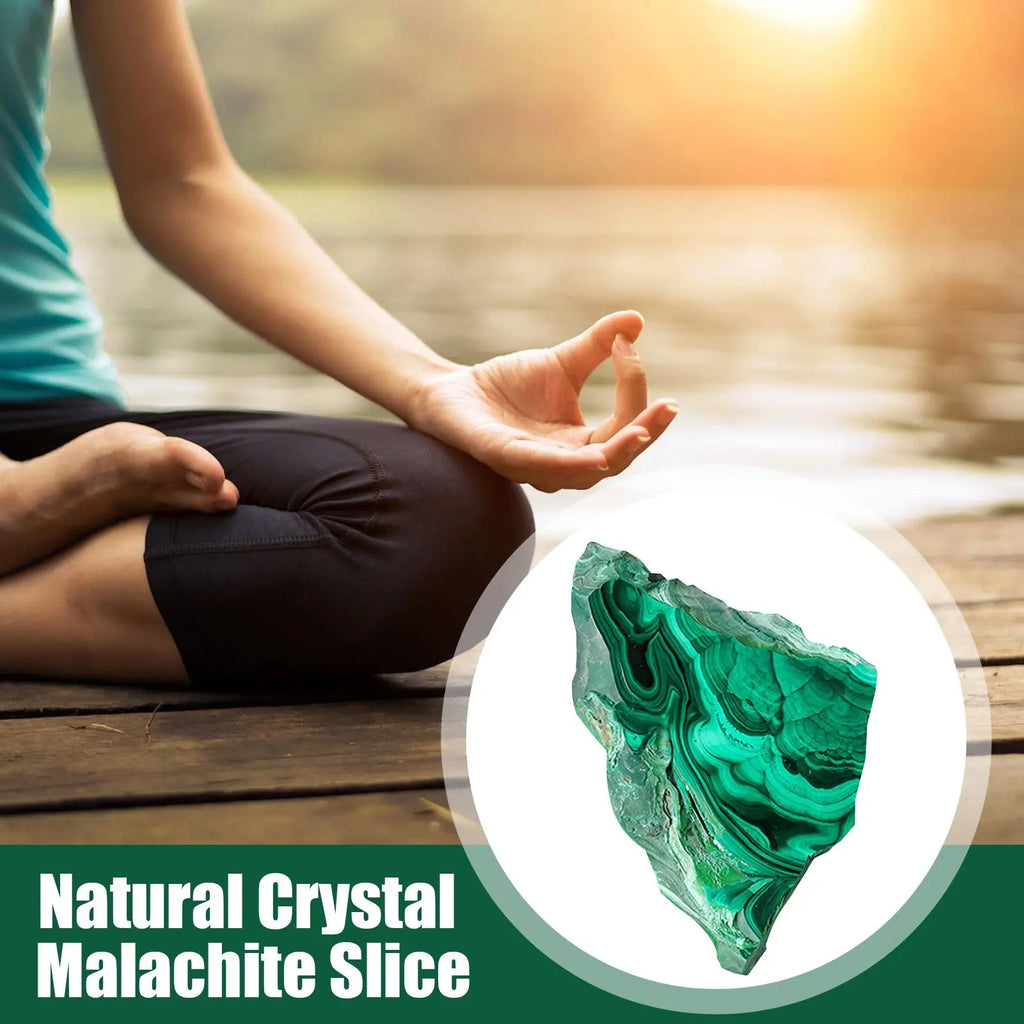 Natural Crystal Green Eyes Malachite Raw Stone Healing Stone Divination Slab Mineral Specimen Home Ornament Decoration