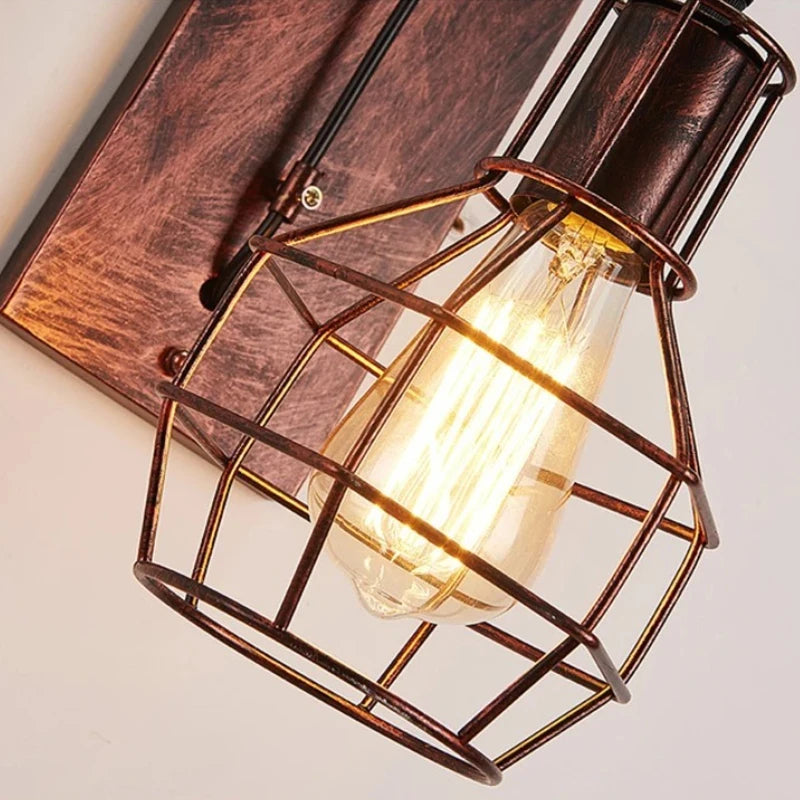 Applique da Parete Vintage con Carrucola - Stile Industriale LED E27