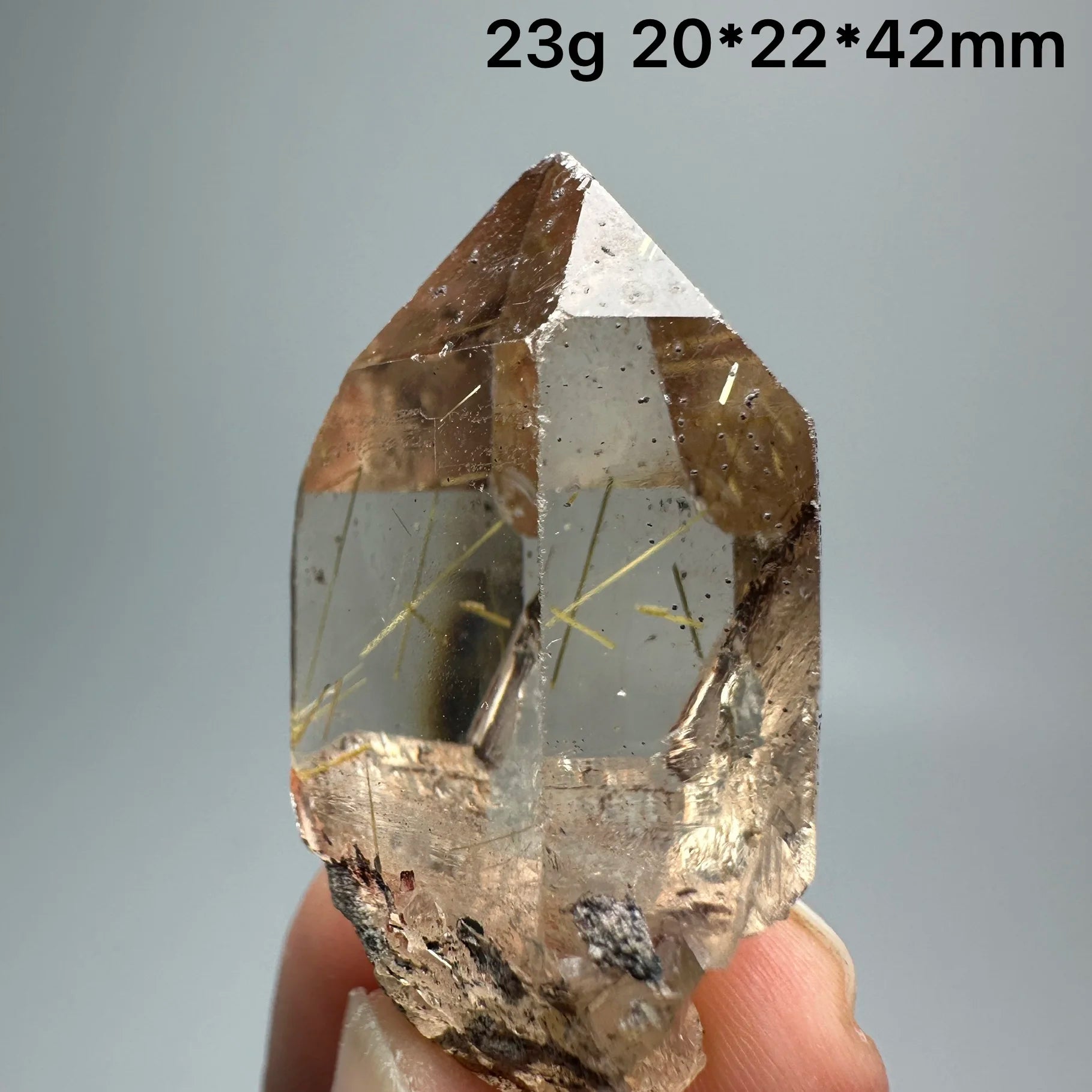 Quarzo Rutilato Dorato del Brasile con Ematite Speculare - Specimen Minerale