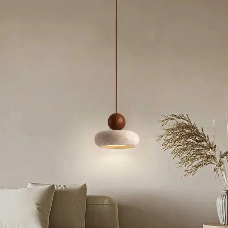 Lampada a Sospensione Vintage con Pietra di Agata Gialla Naturale