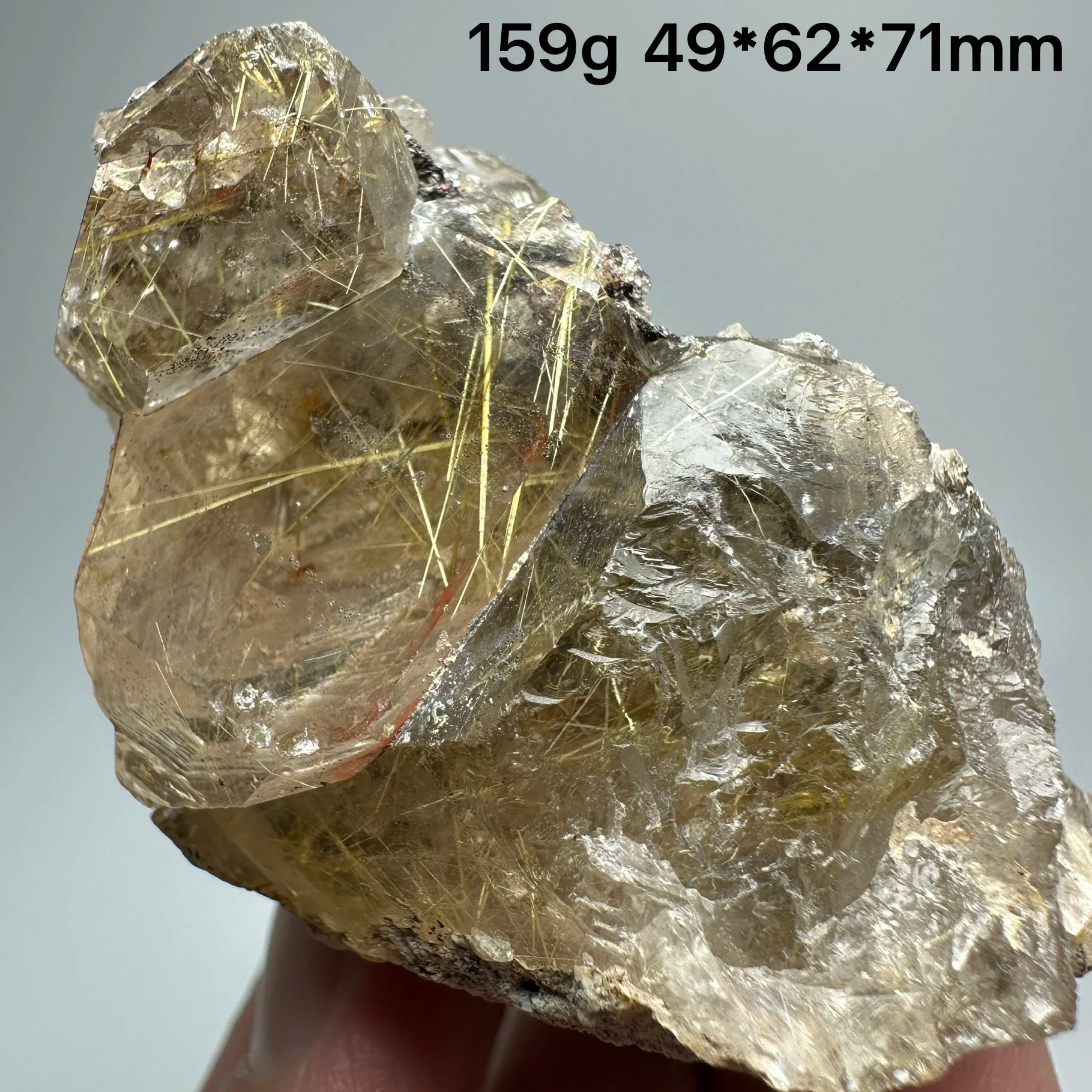 Quarzo Rutilato Dorato del Brasile con Ematite Speculare - Specimen Minerale