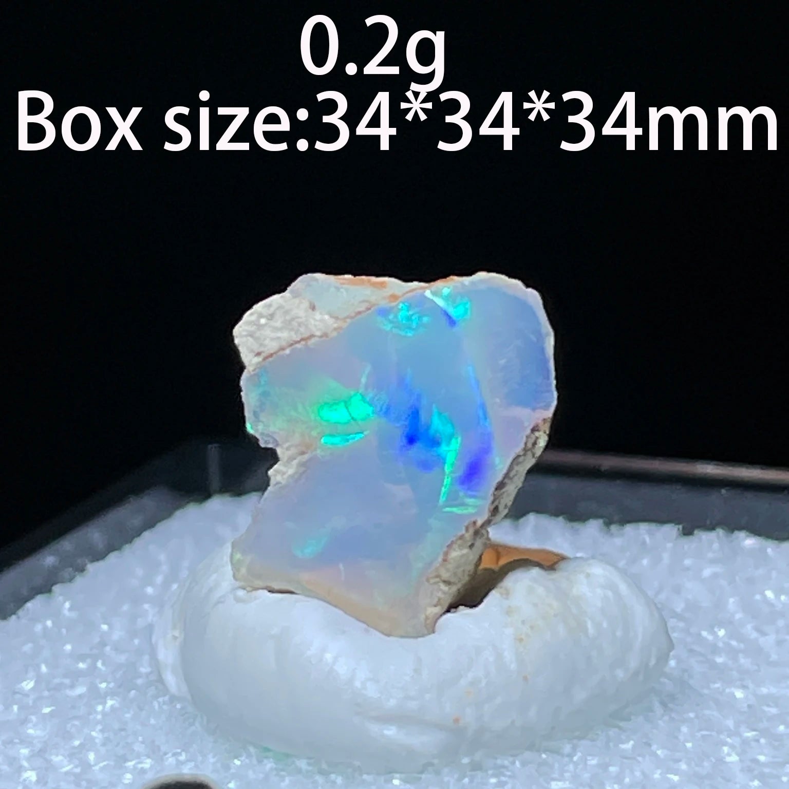 Opale Etiope Naturale Colorato - Senza Acqua Specimen 34x34mm con Scatola