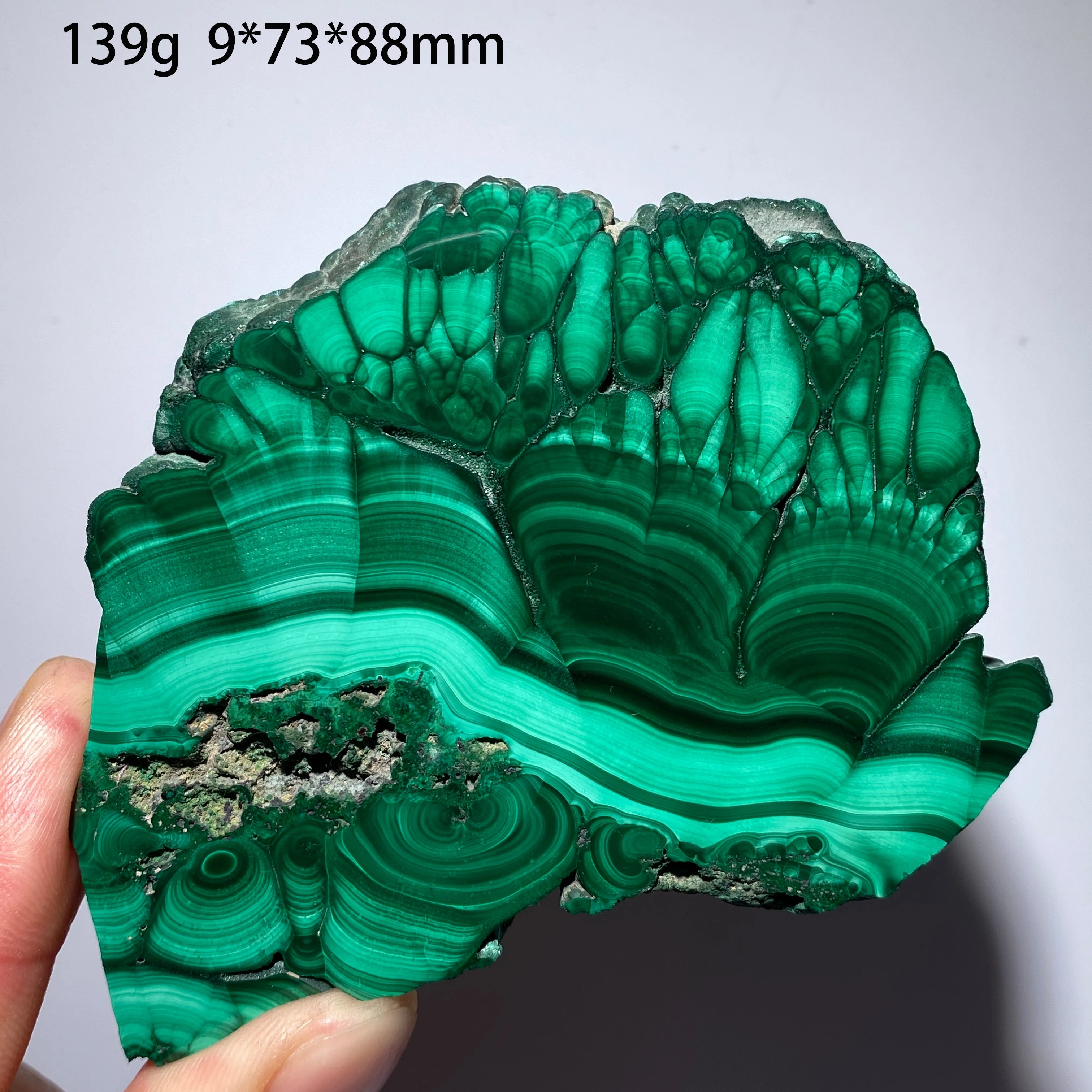 Malachite Naturale - Fetta Lucidata Cristallo Minerale per Decorazione