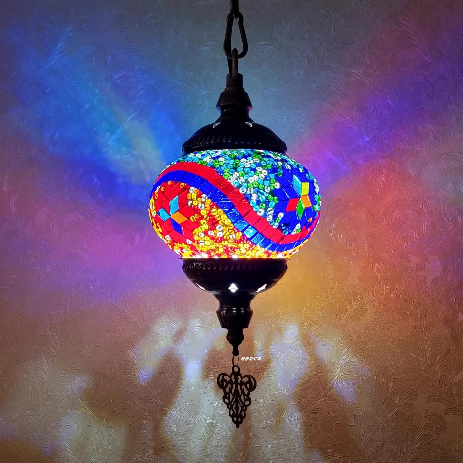 Lampada a Sospensione Mosaico Art Déco Fatta a Mano - Stile Turco Romantico E27