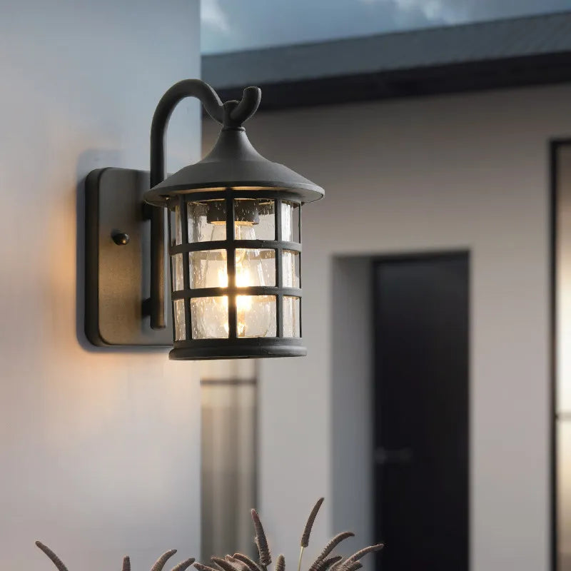 Applique da Parete Vintage in Ferro - Lanterna Industriale LED Impermeabile