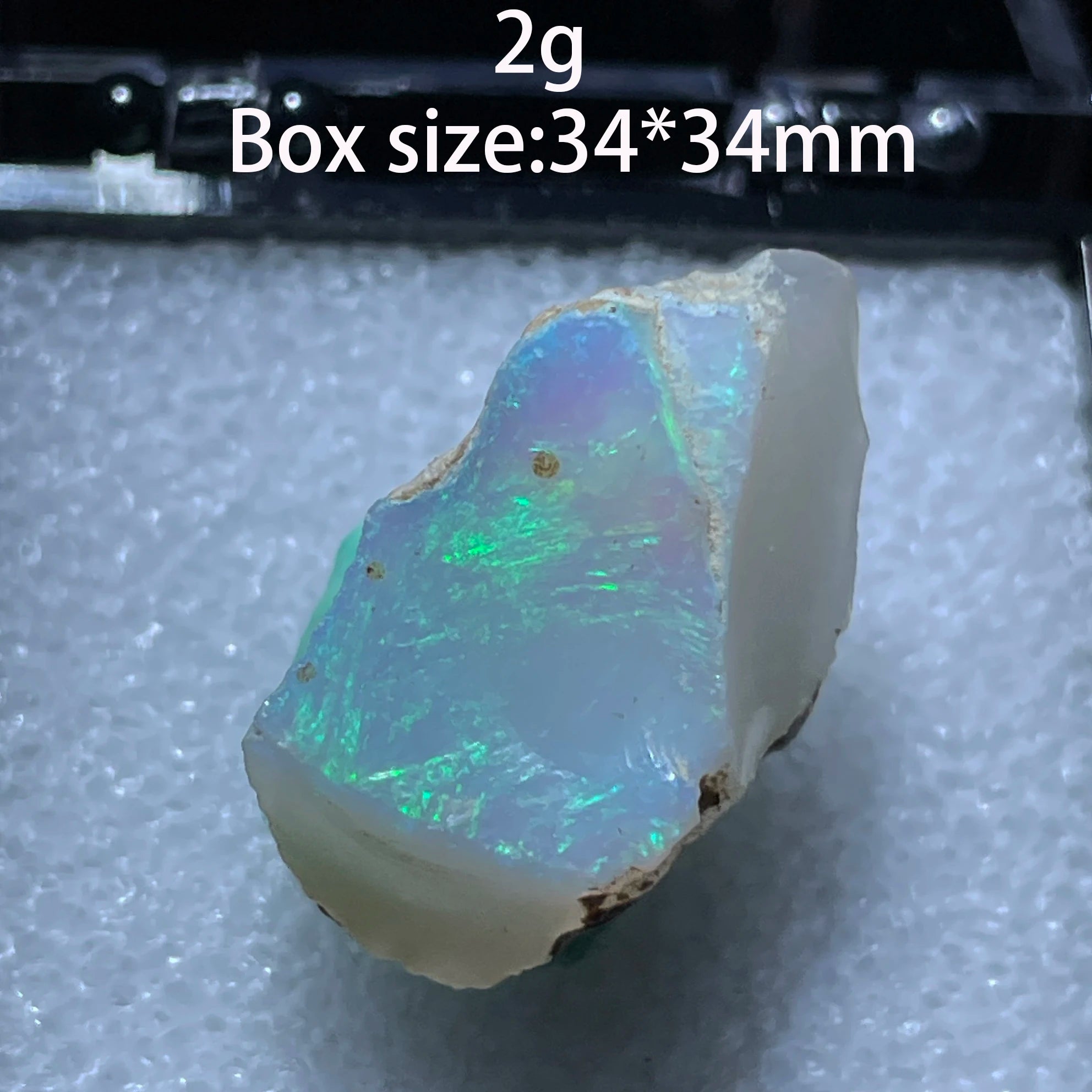Opale Etiope Naturale Colorato - Senza Acqua Specimen 34x34mm con Scatola