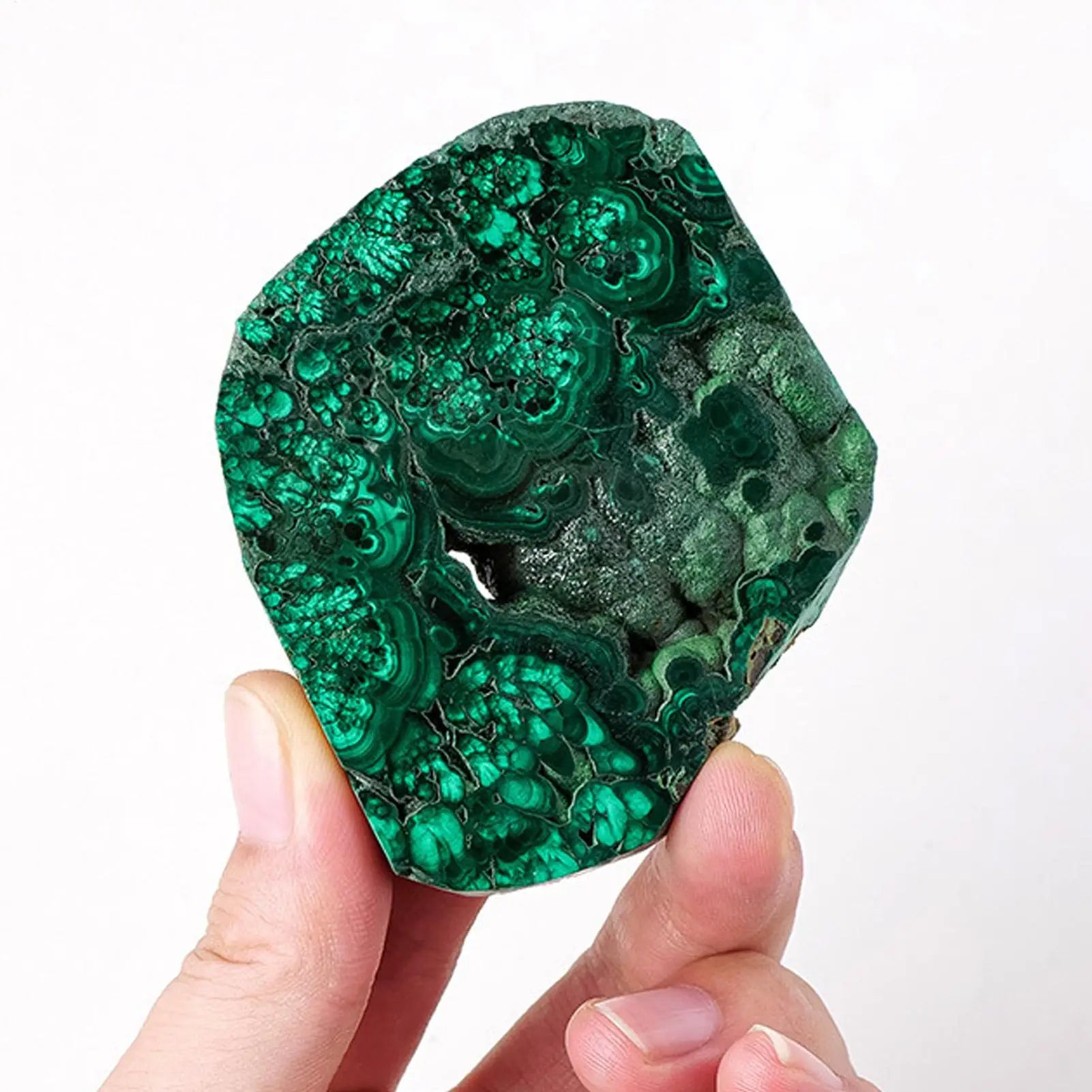 Natural Crystal Green Eyes Malachite Raw Stone Healing Stone Divination Slab Mineral Specimen Home Ornament Decoration