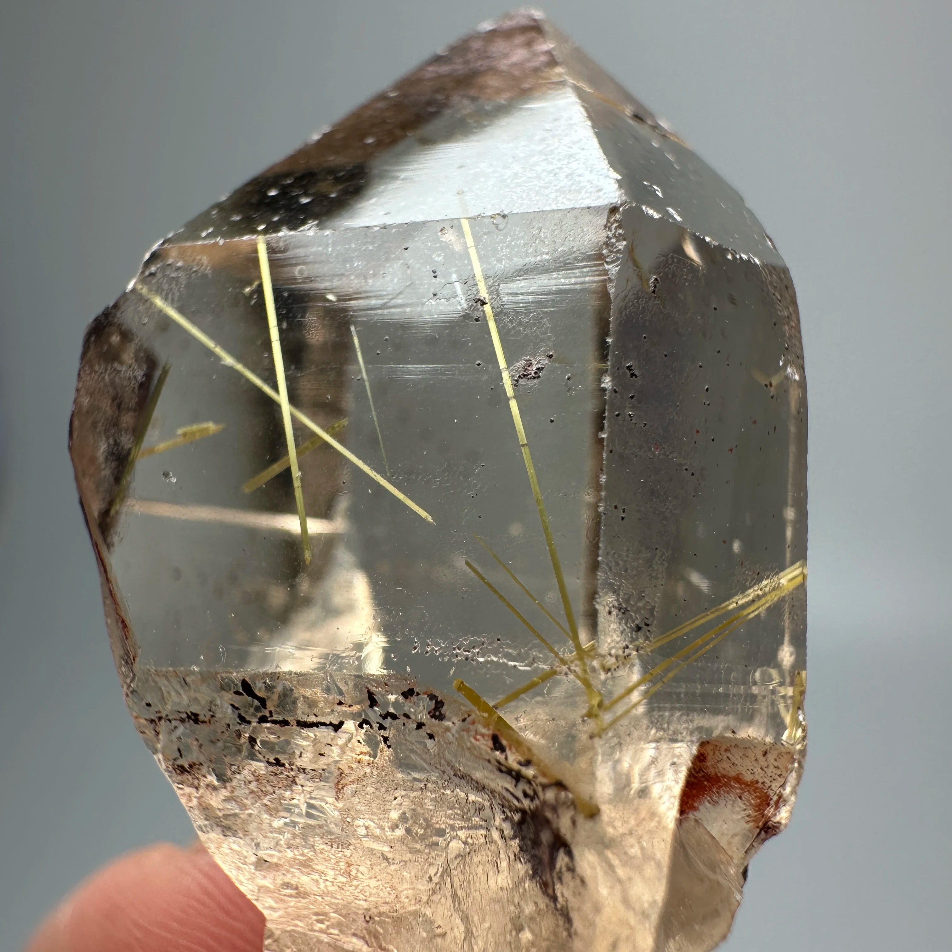 Quarzo Rutilato Dorato del Brasile con Ematite Speculare - Specimen Minerale