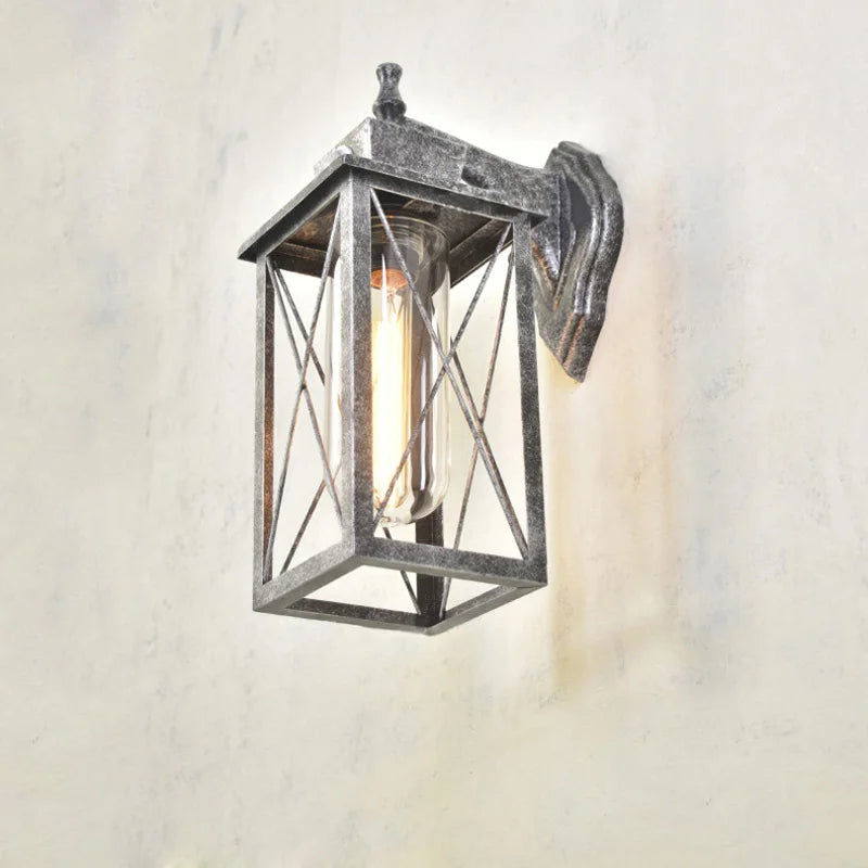 Lampada da Parete Industriale Vintage con Sensore - Uso Esterno Impermeabile