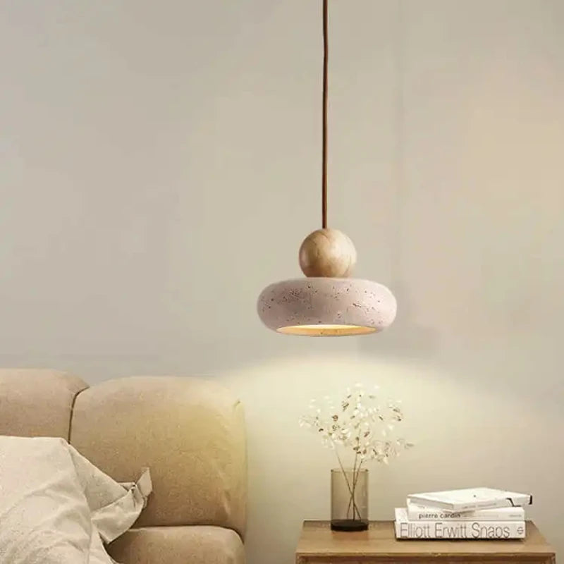 Lampada a Sospensione Vintage con Pietra di Agata Gialla Naturale