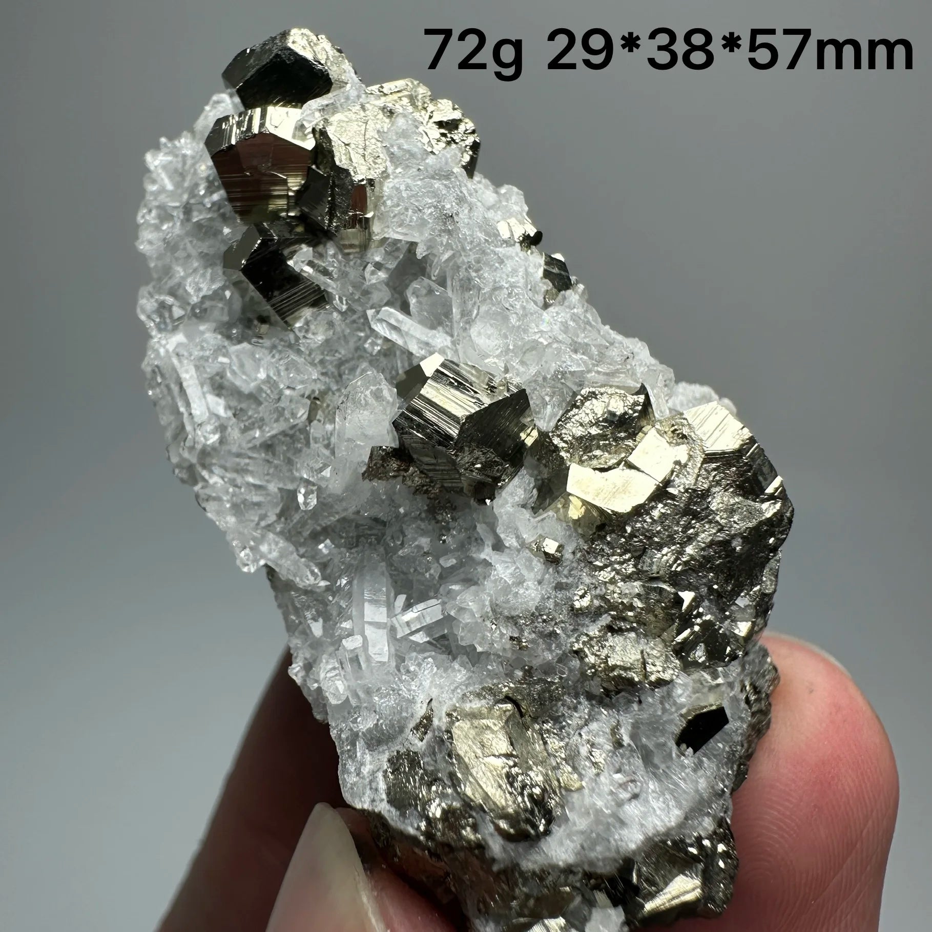 Pirite Dodecaedrica del Myanmar in Simbiosi con Quarzo - Specimen Minerale