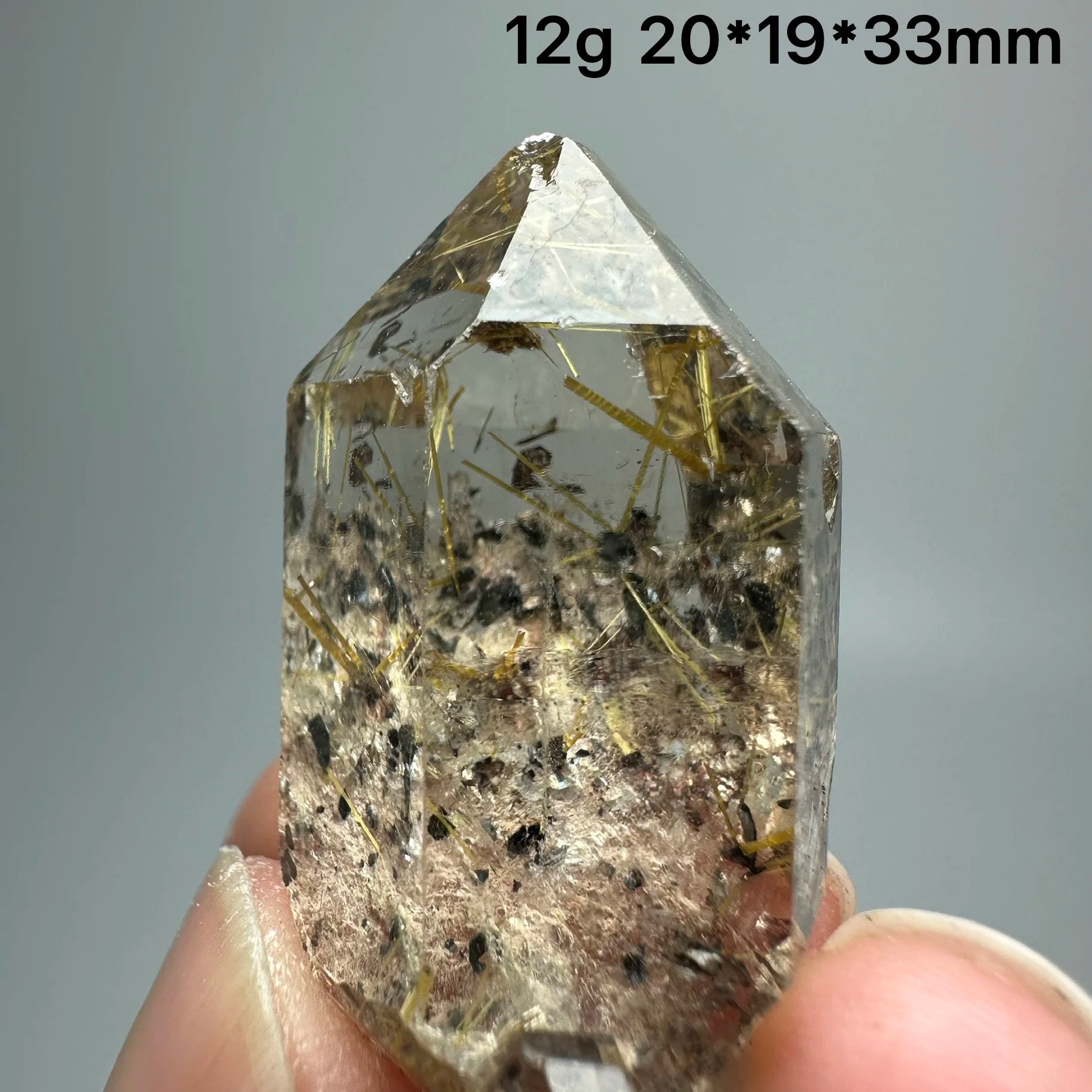 Quarzo Rutilato Dorato del Brasile con Ematite Speculare - Specimen Minerale