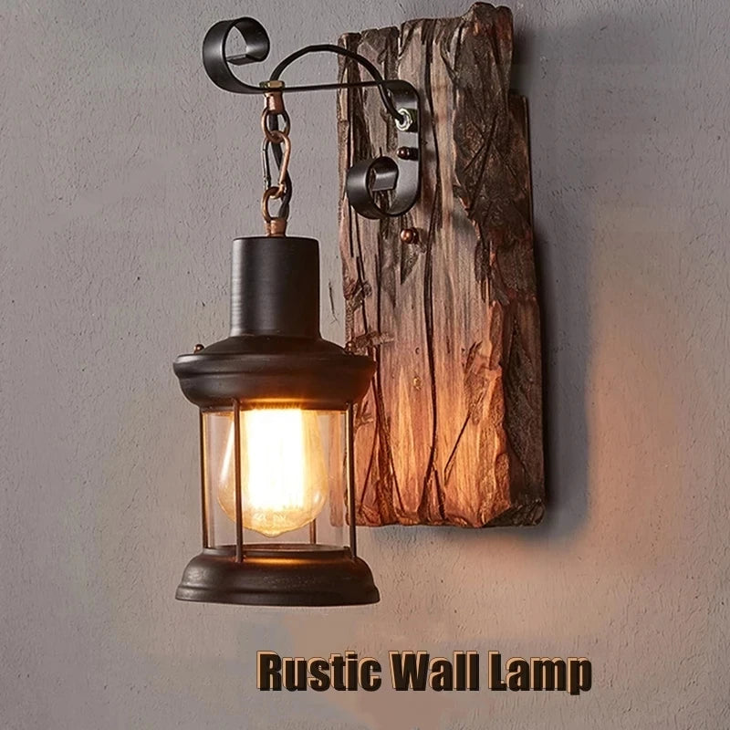 Applique da Parete Vintage in Ferro - Lanterna Industriale LED Impermeabile