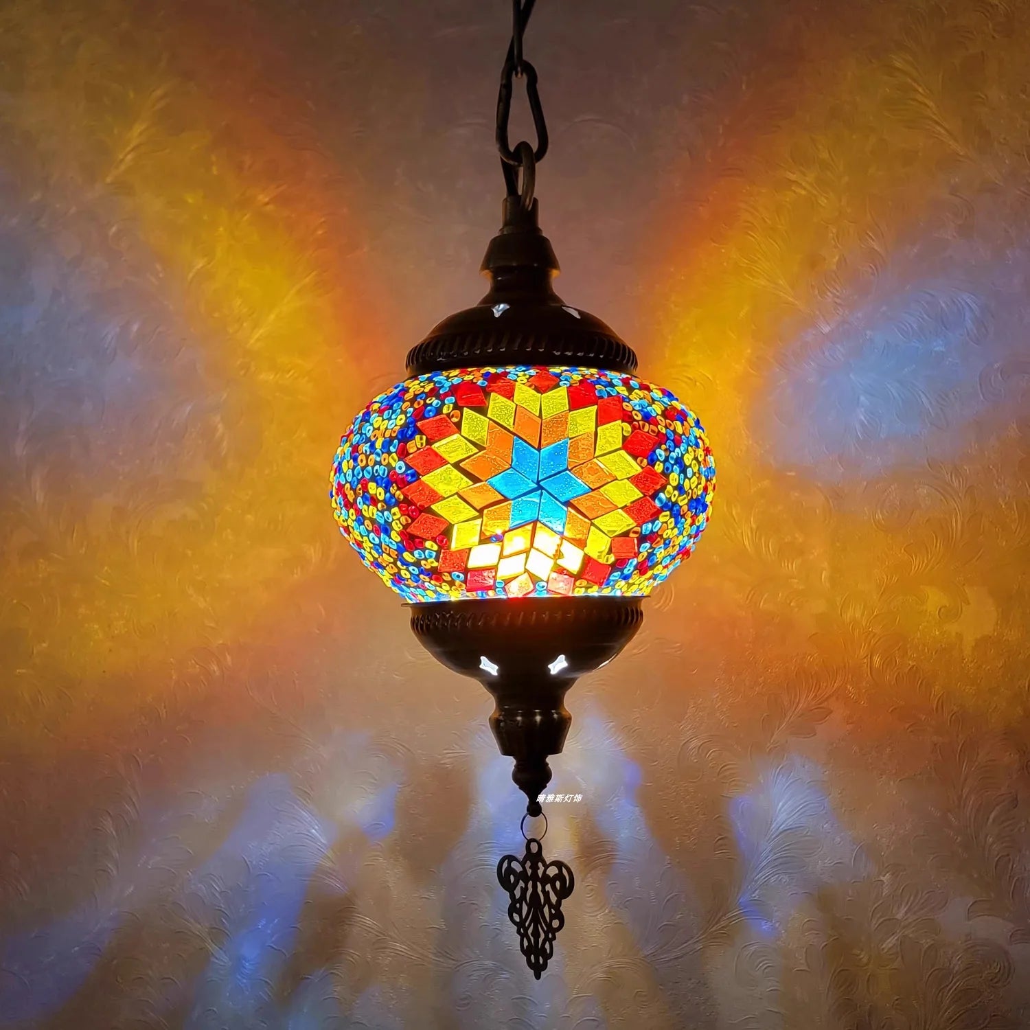 Lampada a Sospensione Mosaico Art Déco Fatta a Mano - Stile Turco Romantico E27