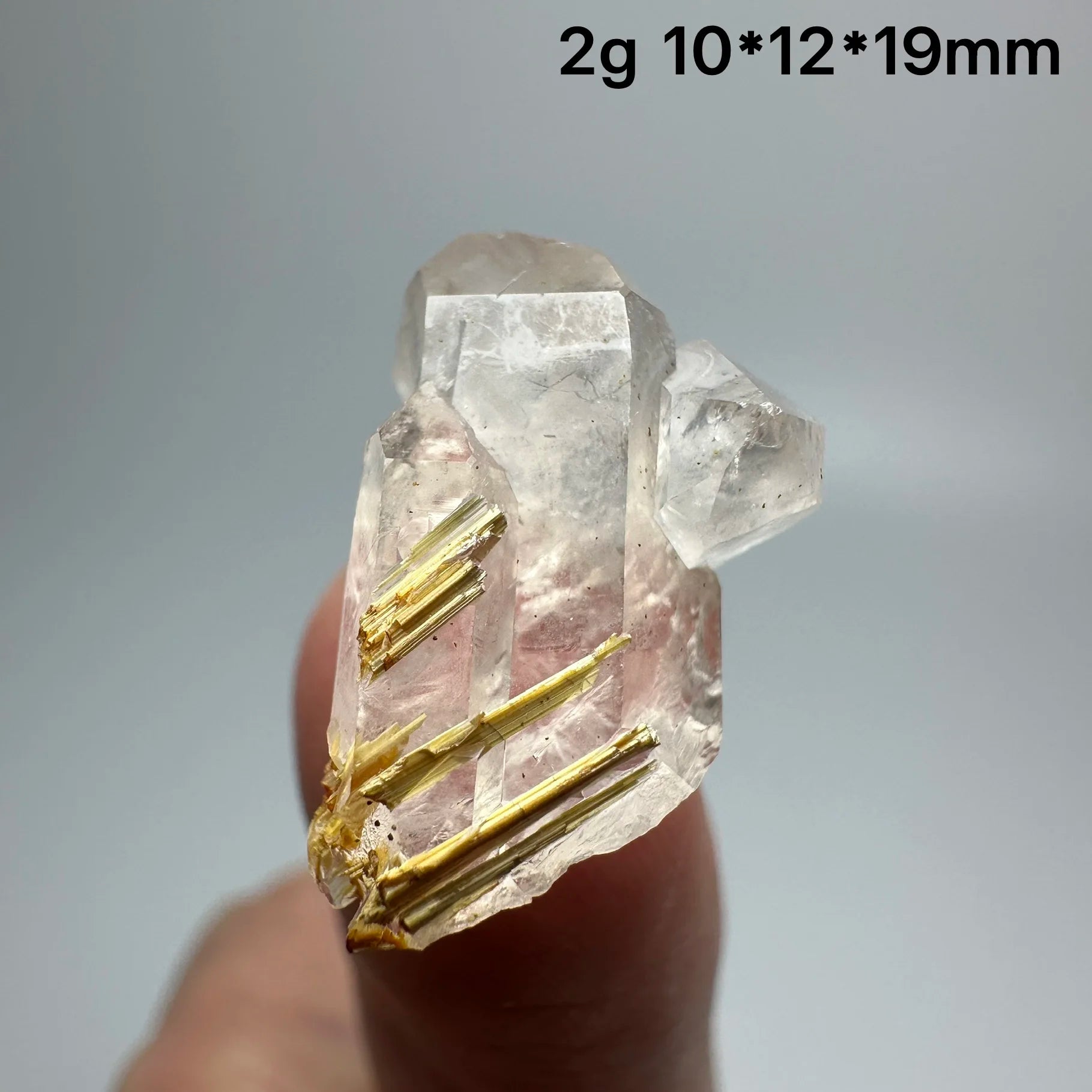 Quarzo Rutilato Dorato del Brasile con Ematite Speculare - Specimen Minerale