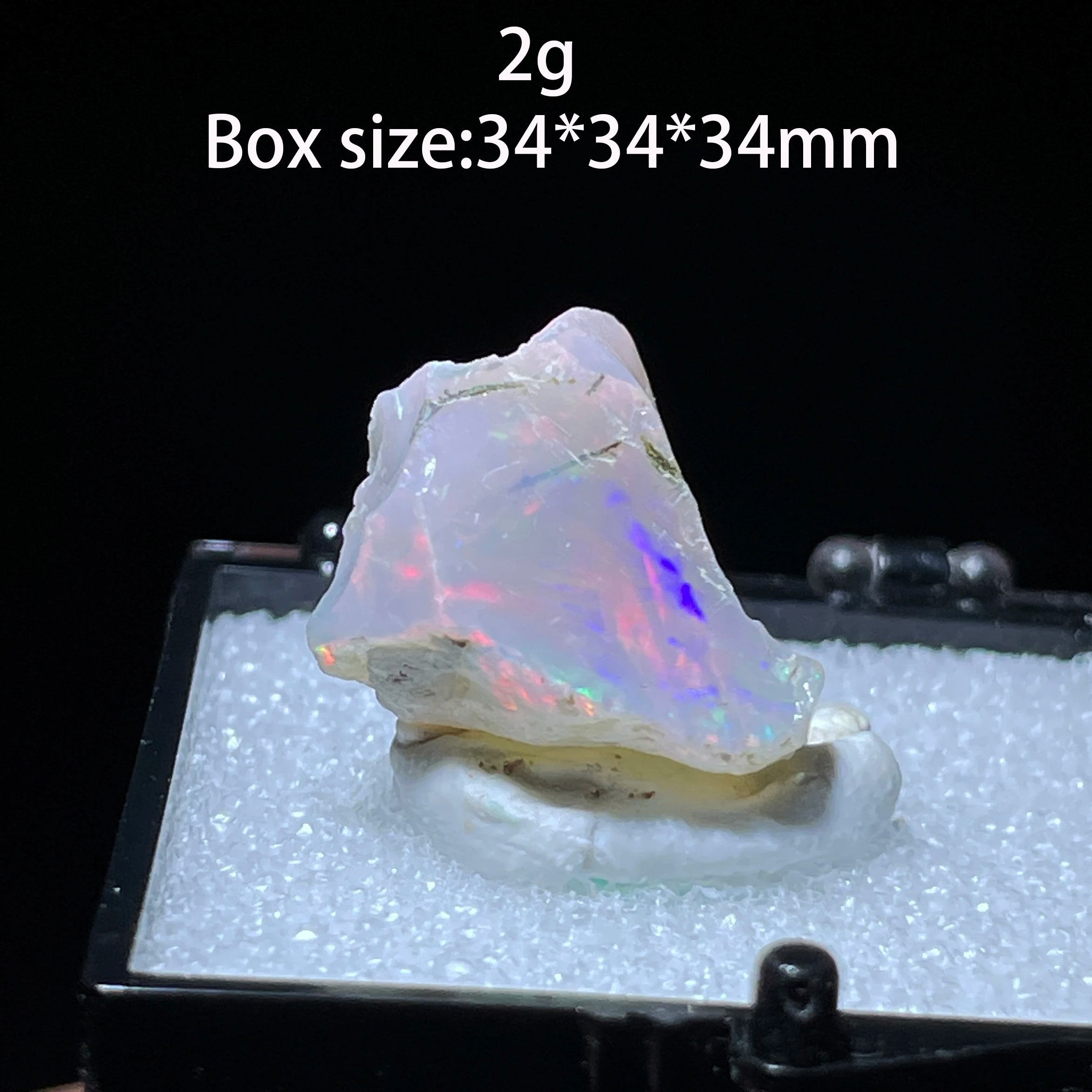 Opale Etiope Naturale Colorato - Senza Acqua Specimen 34x34mm con Scatola