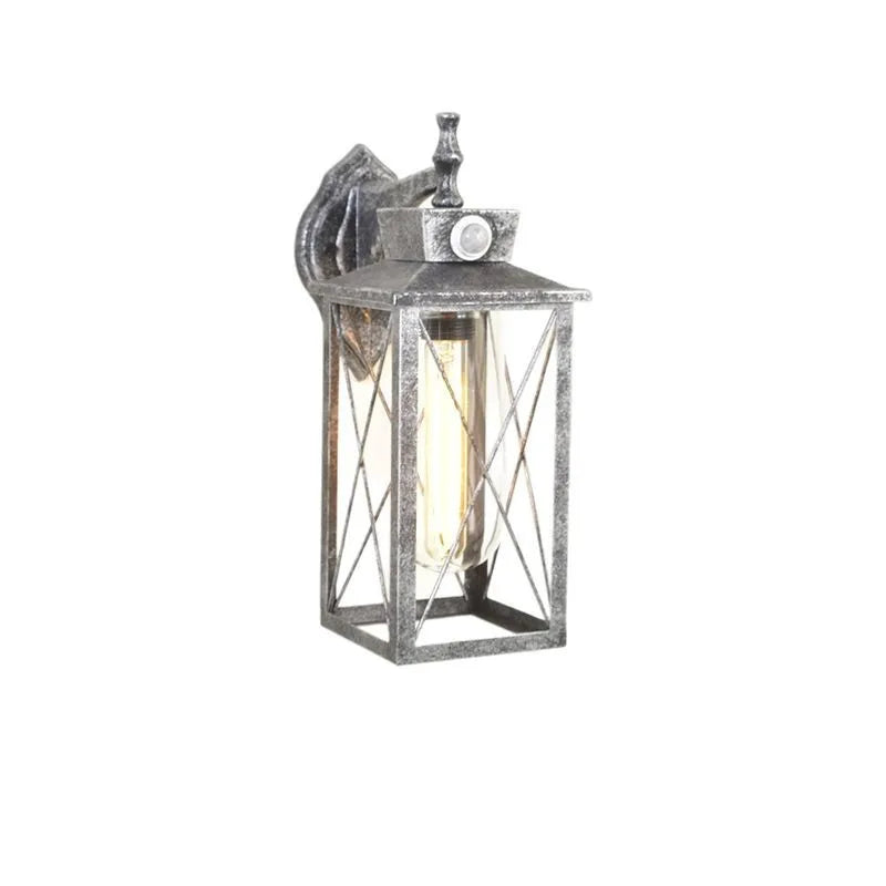 Lampada da Parete Industriale Vintage con Sensore - Uso Esterno Impermeabile