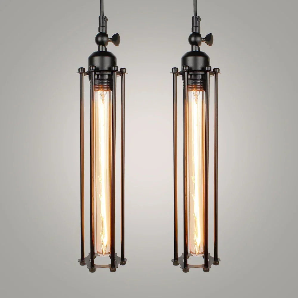Lampadario a Sospensione Vintage Industriale Americano - Nero Metallo