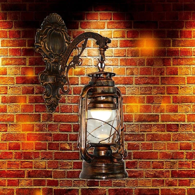 Applique da Parete LED Vintage Stile Lanterna - Bronzo Antico Europeo E27