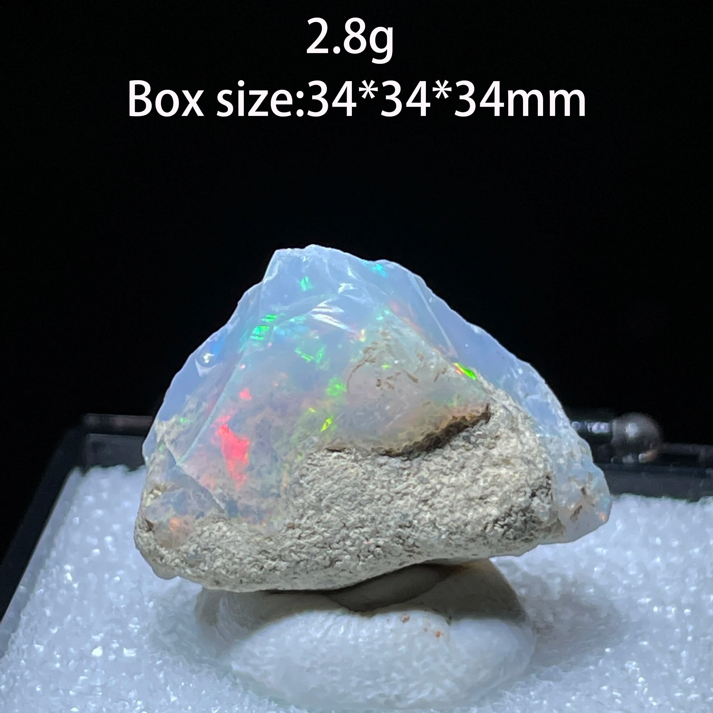 Opale Etiope Naturale Colorato - Senza Acqua Specimen 34x34mm con Scatola