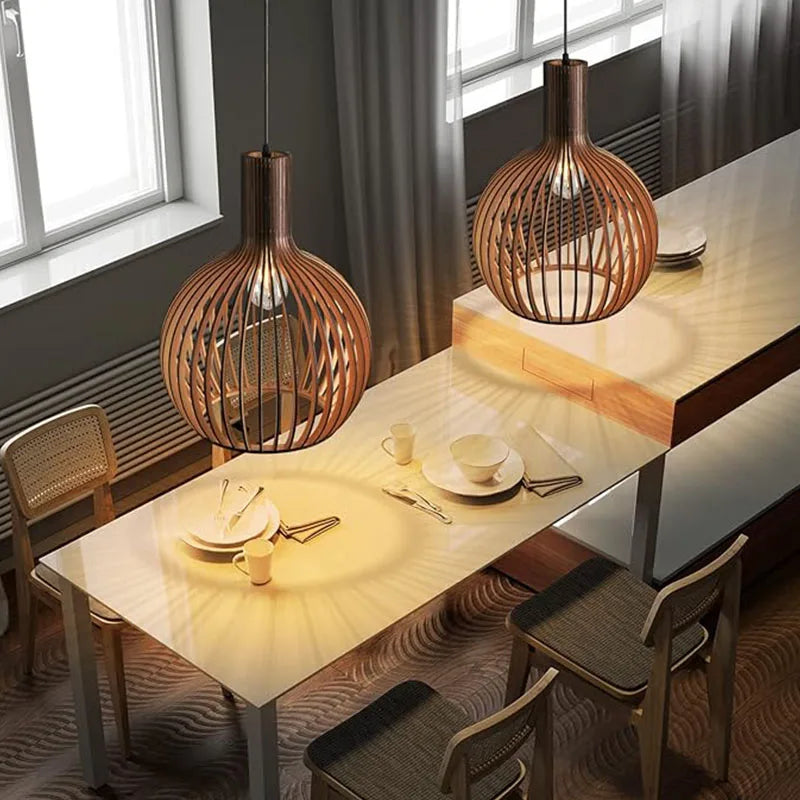 Lampada a Sospensione Vintage in Rattan e Bambù Fatta a Mano - E27