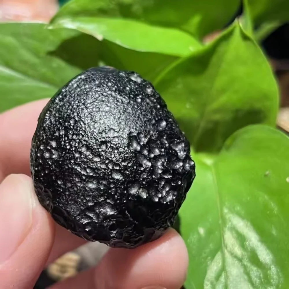 Tektite Nera Naturale - Meteorite Pietra Grezza Specimen per Gioielli DIY