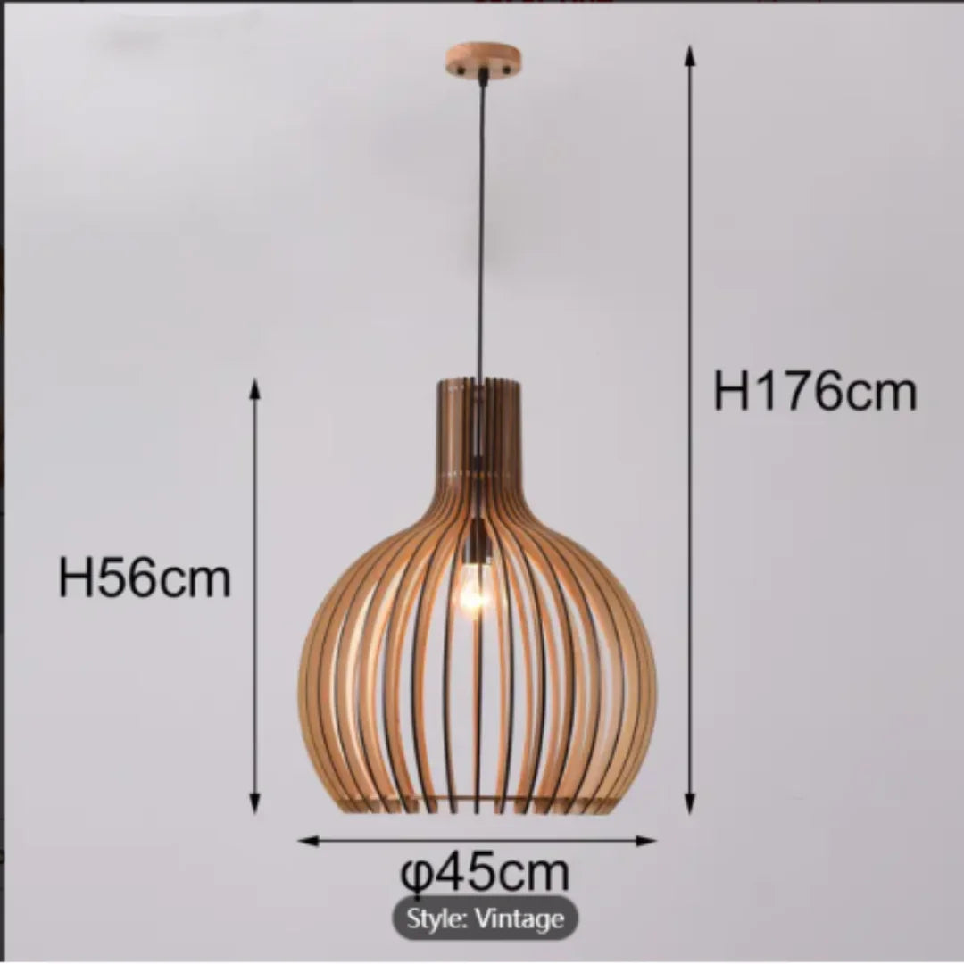 Lampada a Sospensione Vintage in Rattan e Bambù Fatta a Mano - E27