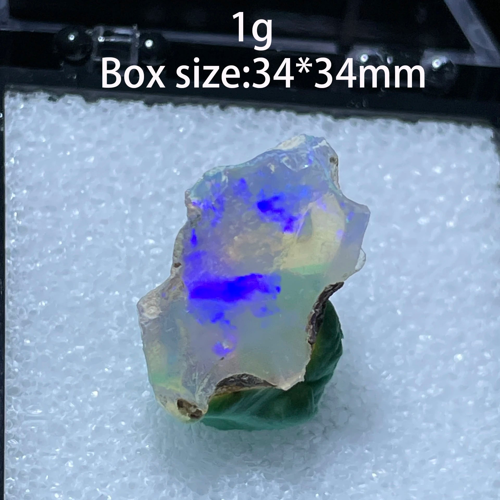 Opale Etiope Naturale Colorato - Senza Acqua Specimen 34x34mm con Scatola