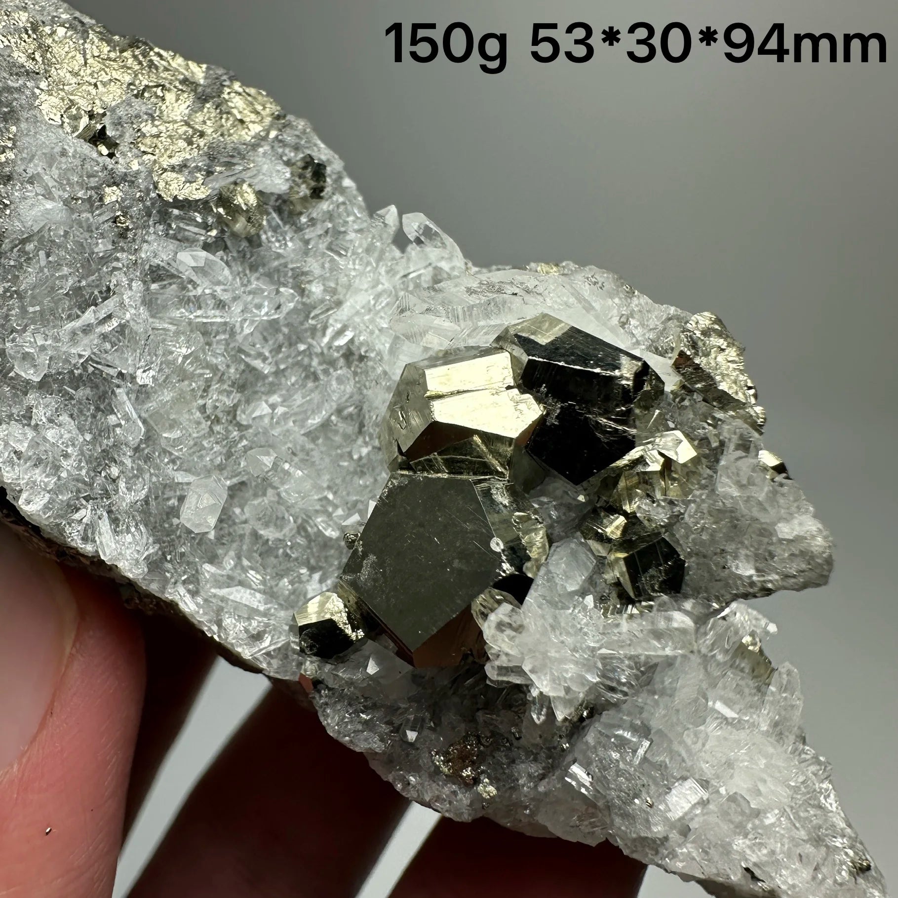 Pirite Dodecaedrica del Myanmar in Simbiosi con Quarzo - Specimen Minerale