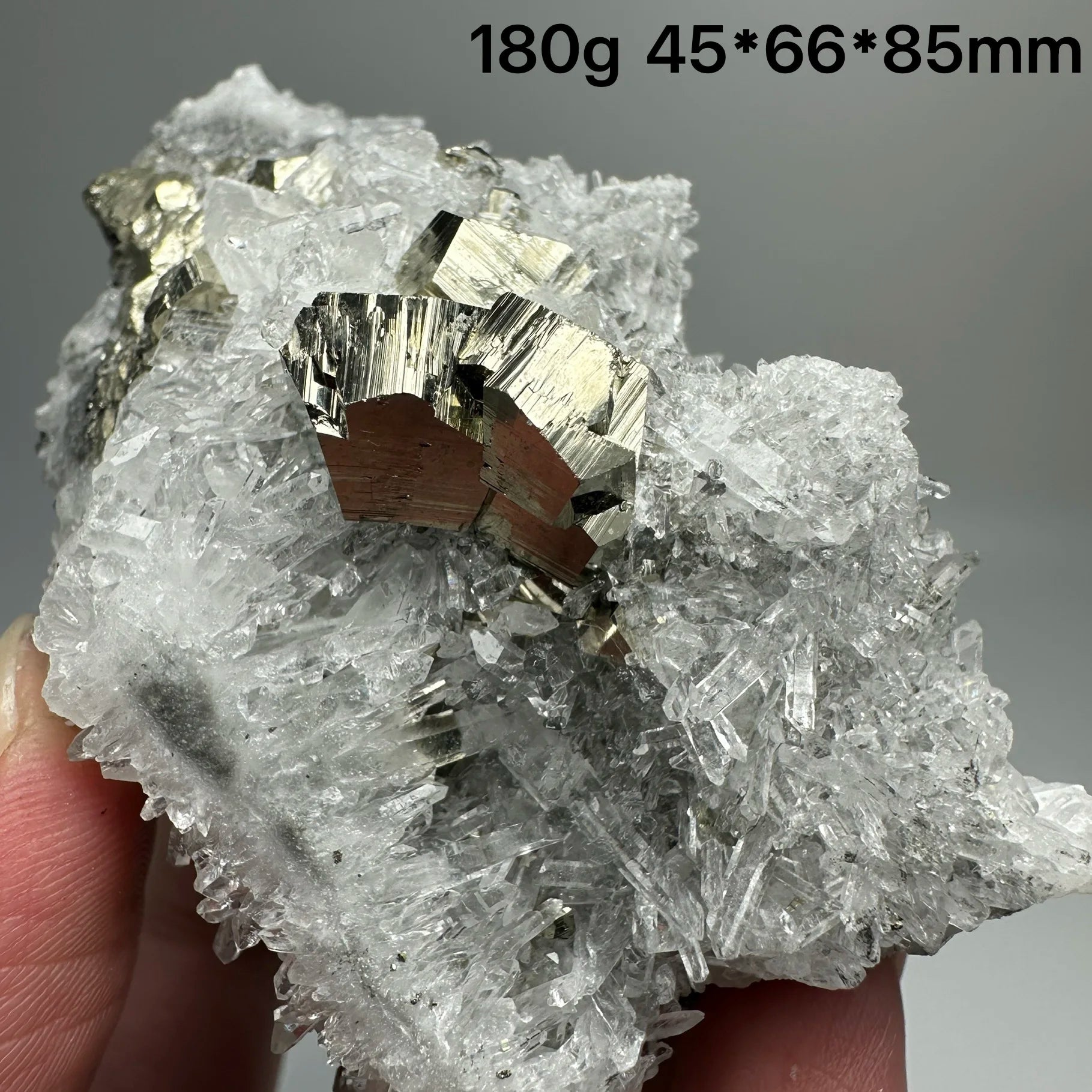Pirite Dodecaedrica del Myanmar in Simbiosi con Quarzo - Specimen Minerale
